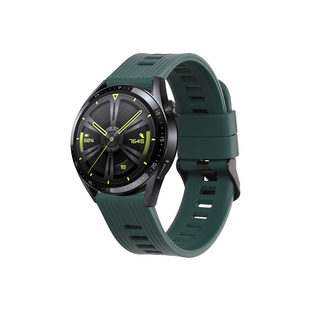 kwmobile Ersatzarmband kompatibel mit Huawei Watch GT 3 (46mm) Armband - Fitnesstracker Band aus Silikon in Dunkelgrün