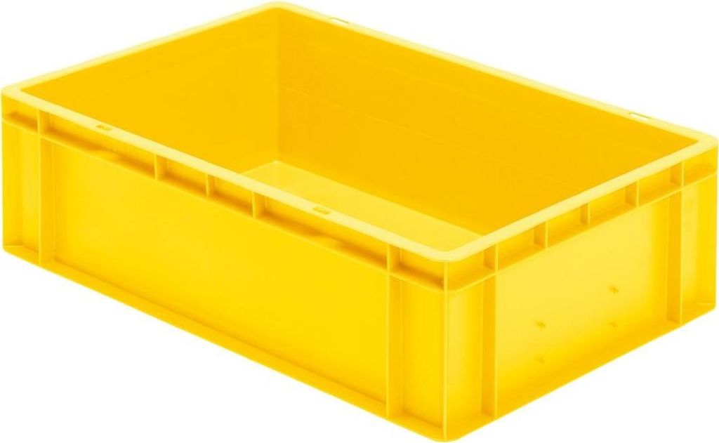 LA-KA-PE Transport-Stapelkasten B600xT400xH175 mm gelb, geschlossen ohne Griffloch