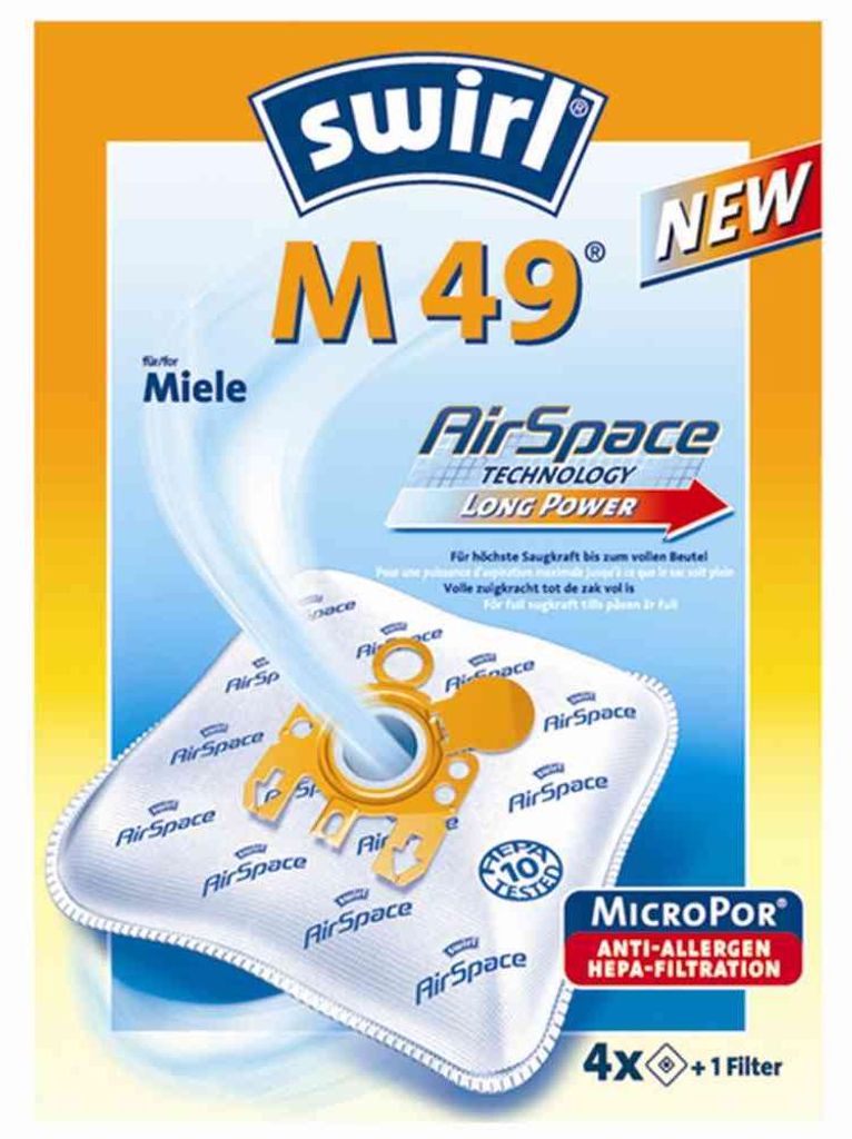 Swirl M 49, Staubbeutel, Weiß, 168 mm, 238 mm, 74 mm, 240 g Produktbild 