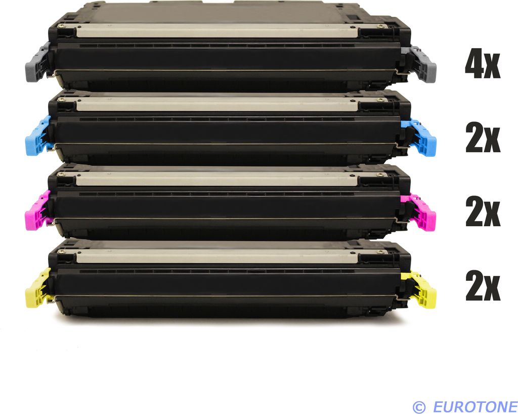 10x Eurotone Toner Alternative für HP C9730A-33A / C9730A 645A Black Schwarz / C9731A Blau Cyan / C9733A Rot Magenta / C9732A Gelb Yellow