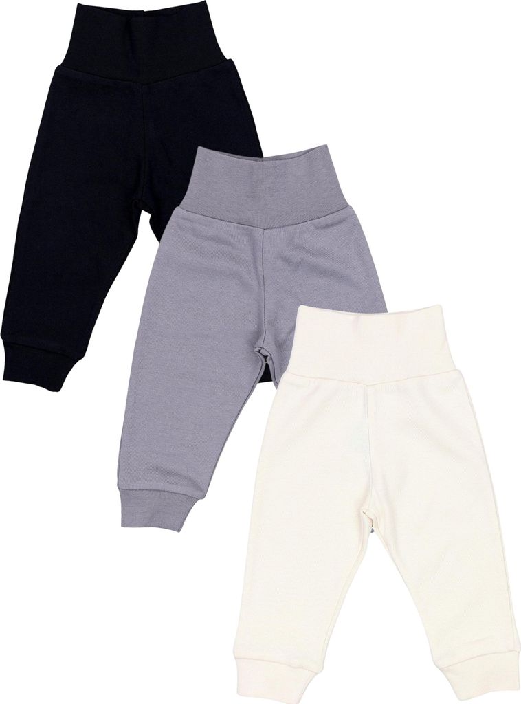 TupTam Pumphose Baby Jungen 3er Pack – Bequeme Baby Hosen Jungen aus Baumwolle, , Farbe: Schwarz/ Grau/ Beige, Größe: 104