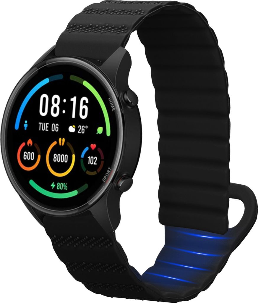 kwmobile Ersatzarmband kompatibel mit Xiaomi Mi Watch Color Sport / S1 Active Armband - Fitnesstracker Silikon Band mit Magnetverschluss