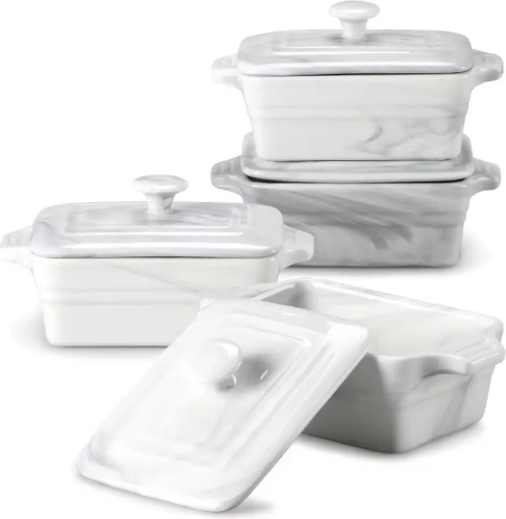 Casseruole Monoporzione Majestic Marmo - Stoviglie Ceramica Forno 4pz