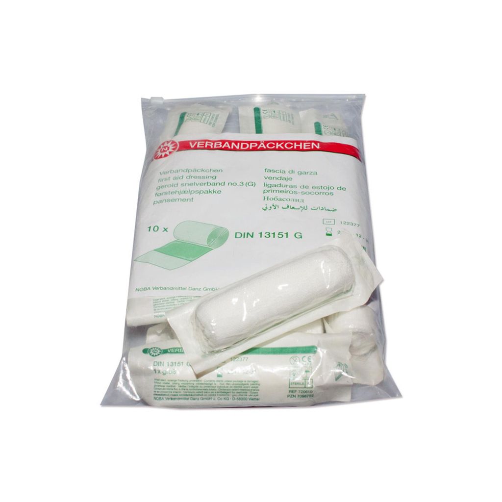 NOBA Verbandpäckchen einzeln steril 10 Stück Gr. L