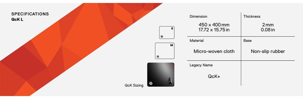 Steelseries QcK+, Schwarz, Einfarbig, Anti-Rutsch-Basis Produktbild 