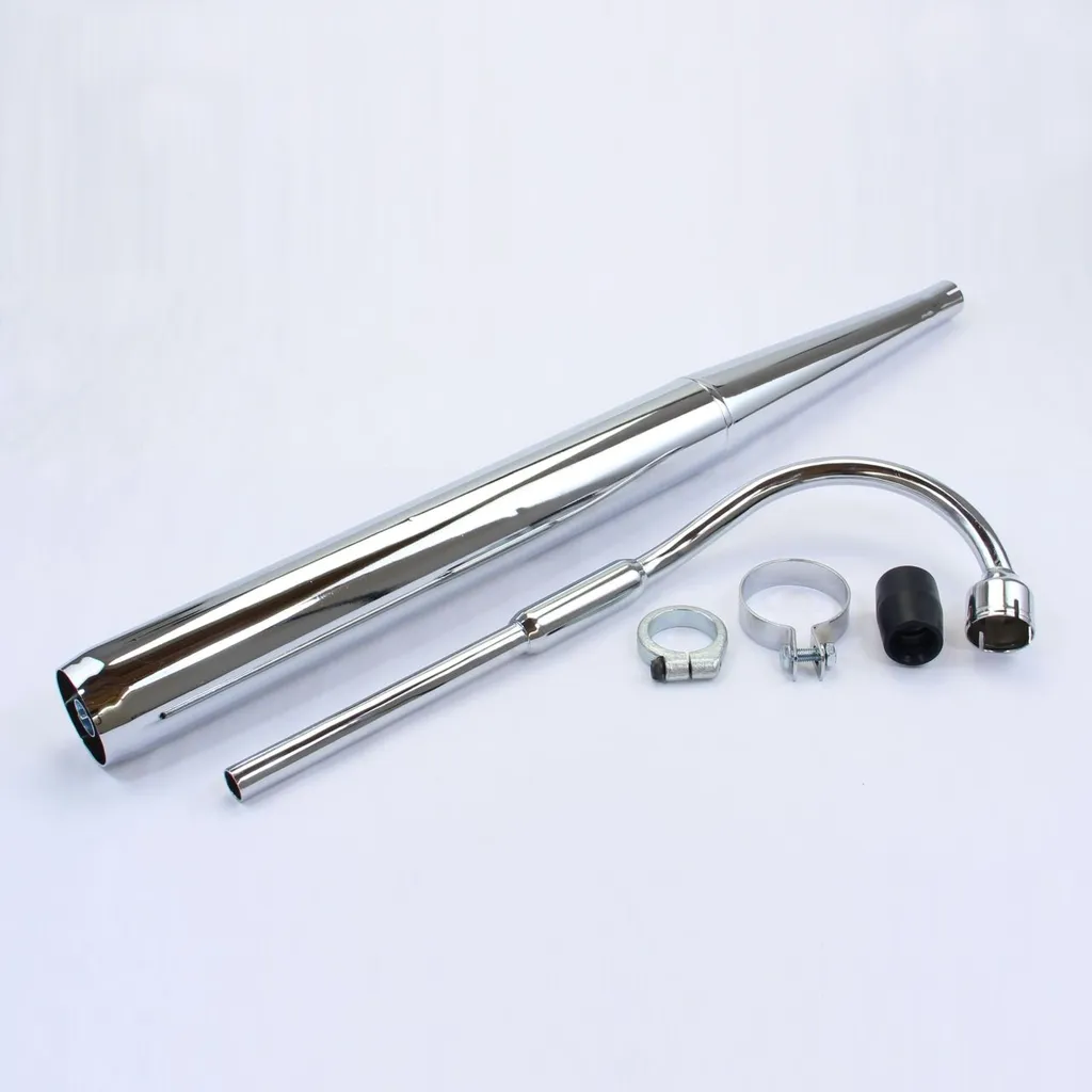 Échappement et coude Zündapp ZX ZL ZS X 25 Type 460 - Kit complet chrome