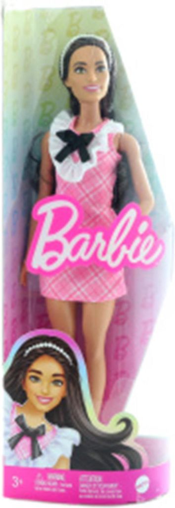 Barbie Modelka - ružové kockované šaty HJT06 TV Obrázok produktu 