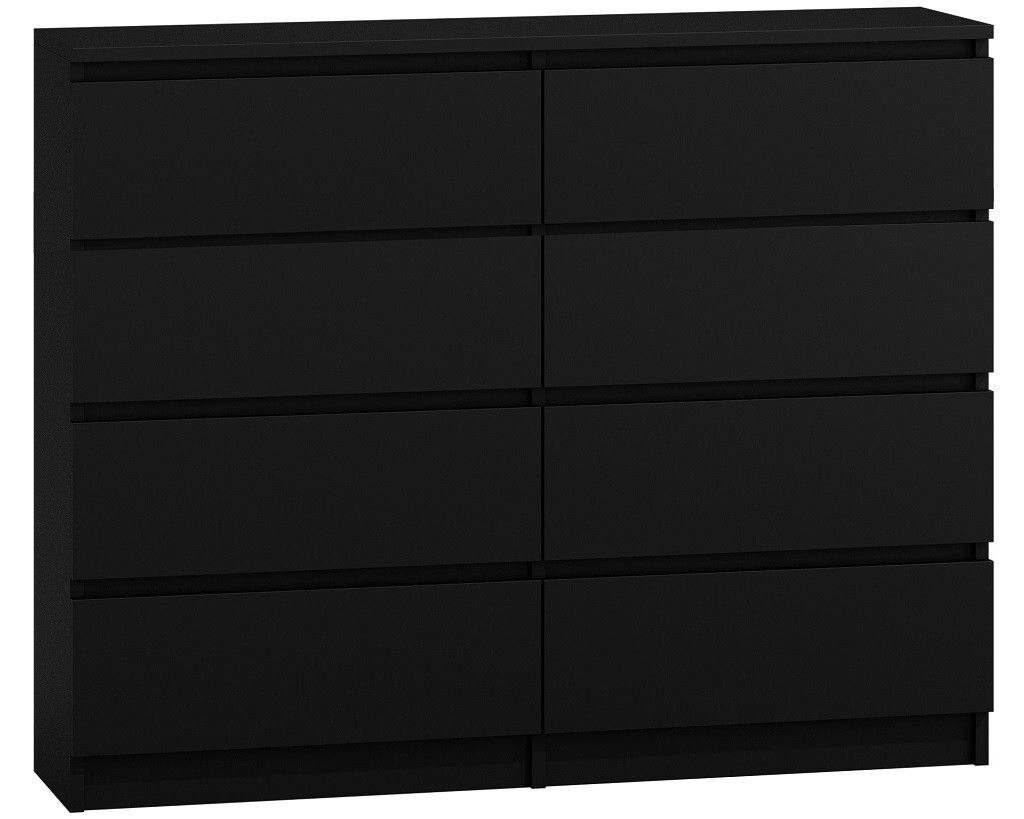 Komoda Malwa M8 120 cm z 8 szufladami w kolorze czarnym Zdjęcie produktu 
