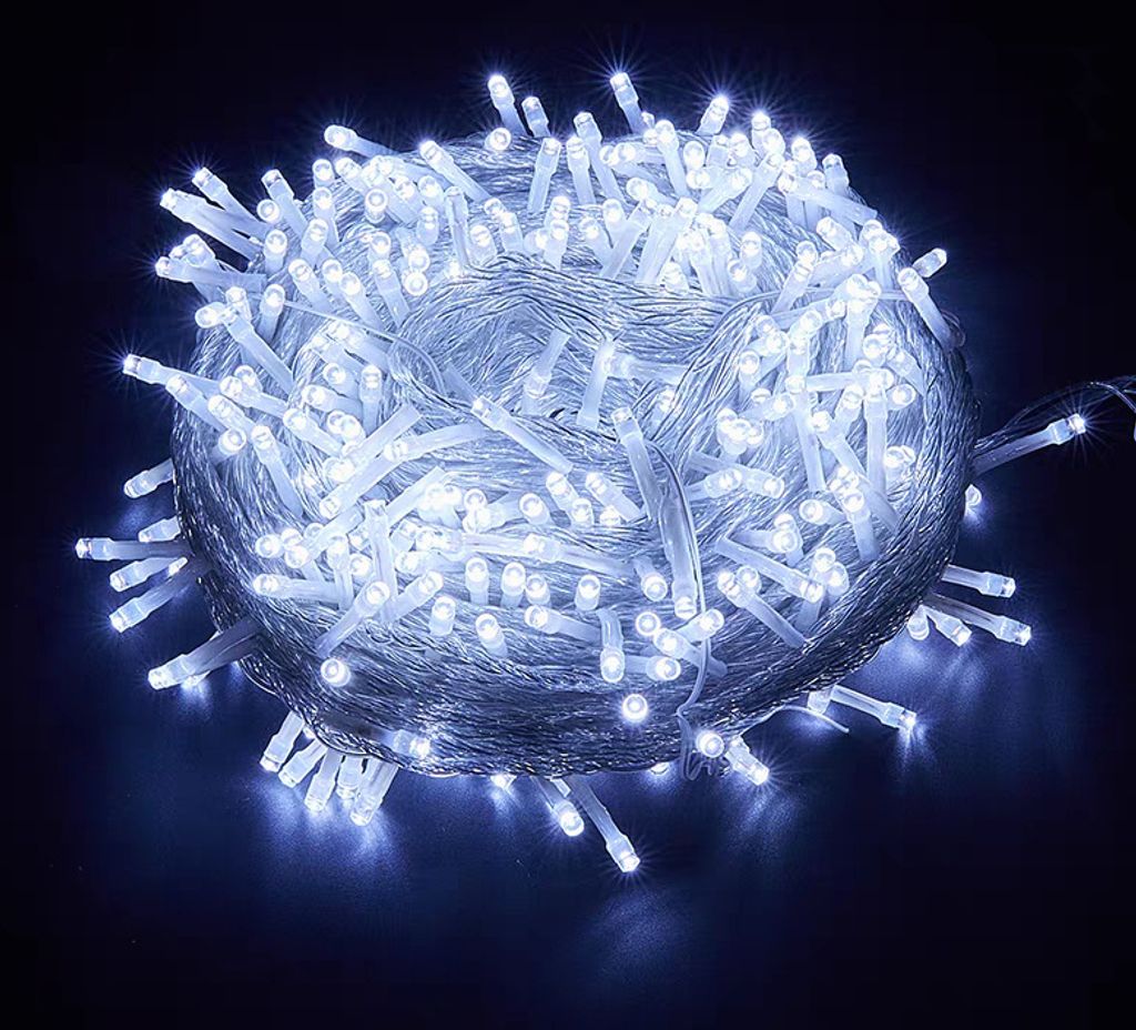 50m 500 LED Lichterkette 8 Lichtmodi Lichterketten für Innen Weihnachten Hochzeit Party Garten Deko, Weiß