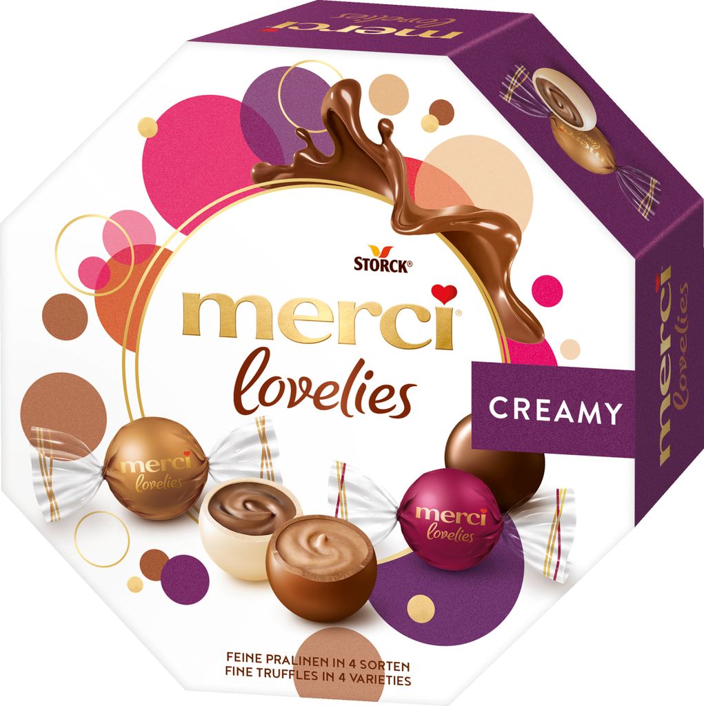 Merci Lovelies Creamy verpackte Pralinen 4fach sortiert Produktbild 