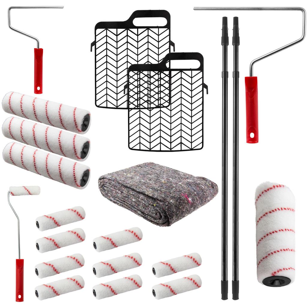 Maler Farbroller Set 22tlg. Abstreifgitter Malerflies Malerbedarf Malerwerkzeug Malerwalzen Malerset pinsel walze günstig online kaufen 4031765153317 15331 922085 Stabilo-Fachmarkt.de DEMA