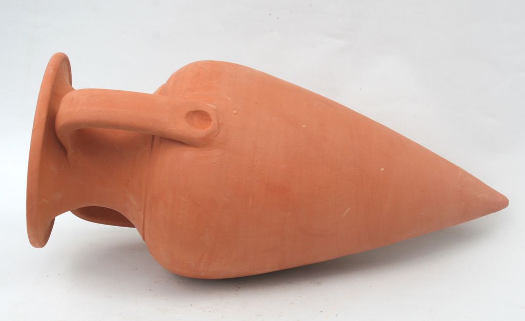 Kräutertopf Amphore Pflanzkübel TERRACOTTA "BICO-2" - ca.45 CM OHNE Ständer schmal mit Henkel