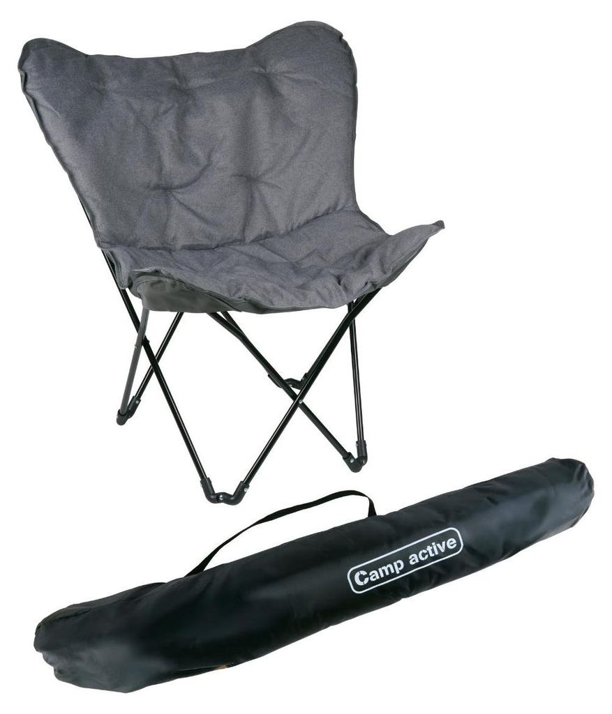 Camp active Schmetterlingsstuhl Klappbar 70 x 60 x 90 cm - Campingstuhl mit Tragetasche - Faltbarer Campingstuhl mit Komfortabler Sitzfläche - Out...