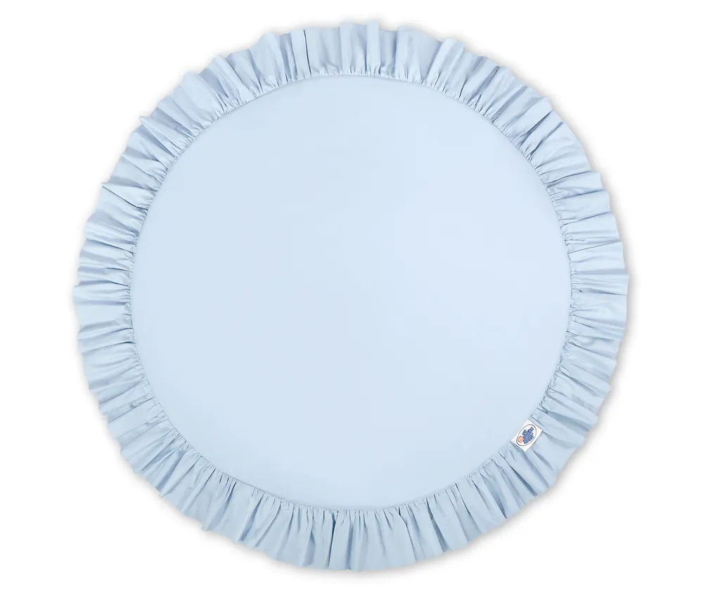 Tappeto Neonato con Volant Blu | Playmat Chic Lavabile in Lavatrice