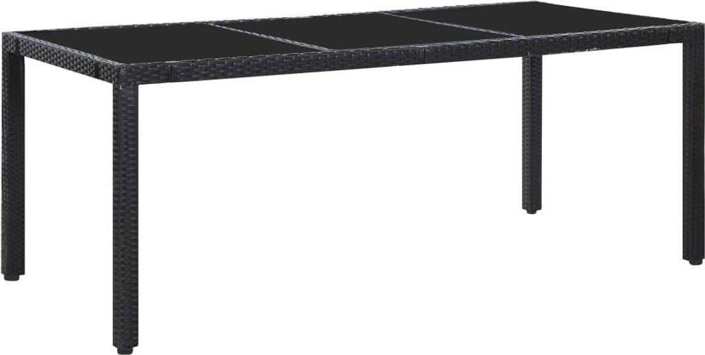 vidaXL 9-tlg. Garten-Essgruppe Poly Rattan Schwarz