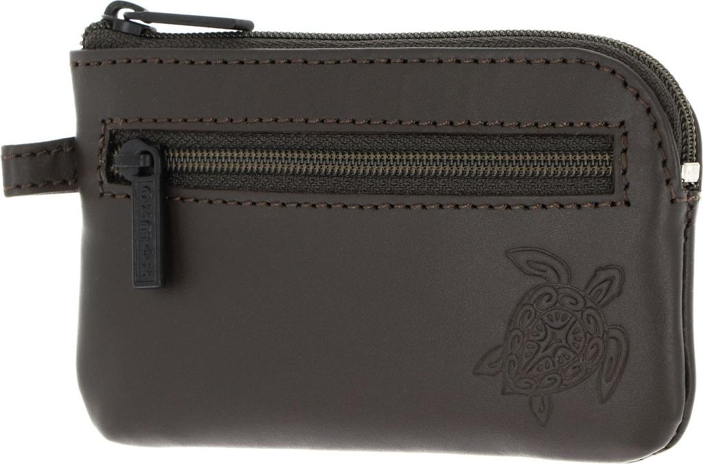 oxmox Leder Schlüsselmäppchen Leather Keyholder Turtle 2.0 Embossed Brown dunkelbraun
