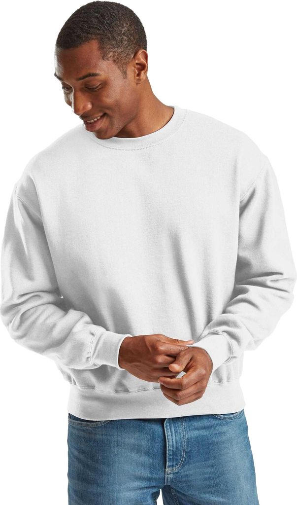 Fruit of the Loom - Sweatshirt für Herren/Damen Uni, Super Baumwolle BC7331 (S) (Weiß)