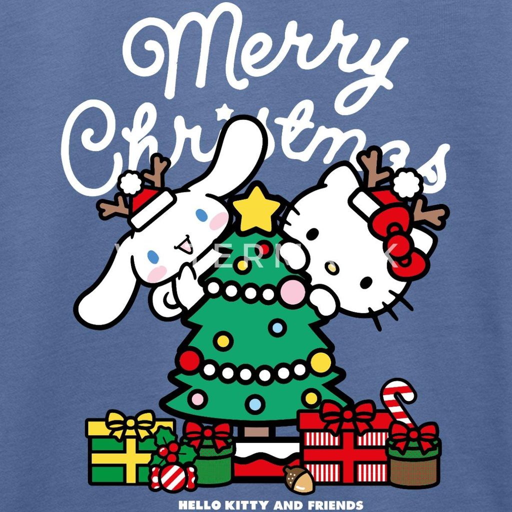 Spreadshirt Hello Kitty Und Cinnamoroll Weihnachten Teenager Premium T-Shirt, 158/164 (12 Jahre), Taubenblau