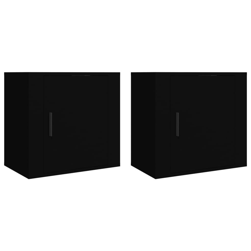"2026 Aktion"Wand-Nachttische 2er Set, für Schlafzimmer - elegantes Design - Nachtkommode - Schwarz 50x30x47cm - Nachttische & -schränke NeuMöbe...