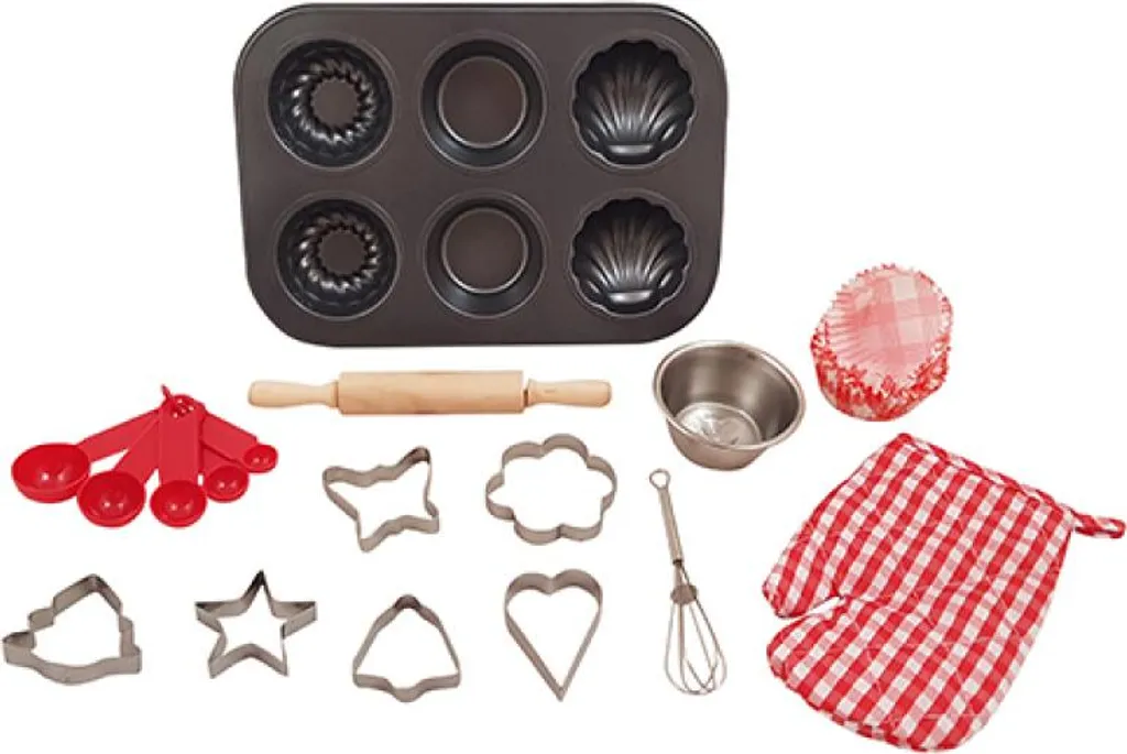 Set Pâtisserie 17 Pièces Multicolore en Silicone et Inox pour Enfant