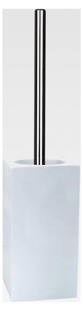 WC Bürste Toilettenbürste Quadro Steingut 11,5 x 45 cm - Weiß