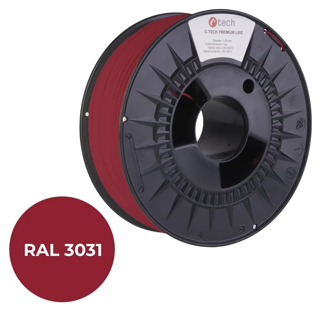 Filamento Rosso Orientale RAL3031 C-TECH PETG - Premium Line 1.75mm