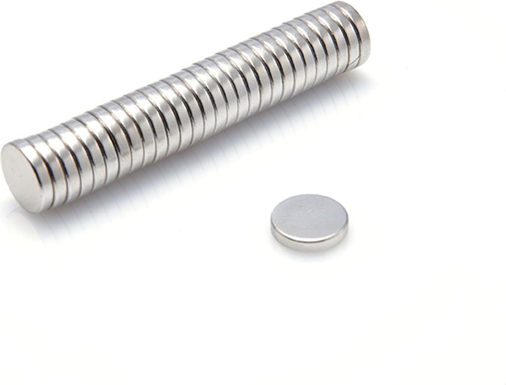 Aimants néodyme 10 x 1 mm 50 pièces mm N38, extrêmement Image du produit 