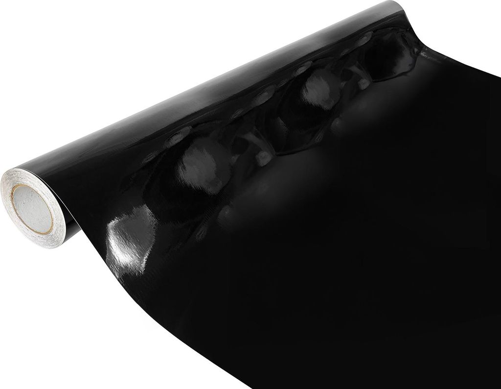 Klebefolie Möbel 150x100 cm - Schwarz Glanz - Möbelfolie mit Luftkanal-Kleber - Klebefolie selbstklebend für Küche, Möbel und Auto - Folie fü...