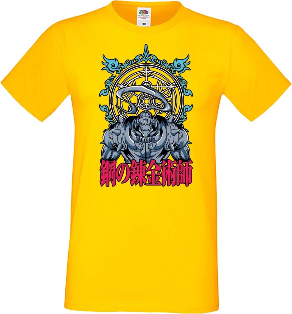 Herren T-Shirt Anime Manga Fullmetal Alchemist Alphonse Elric Elric Alphonse, Man L / Gelb