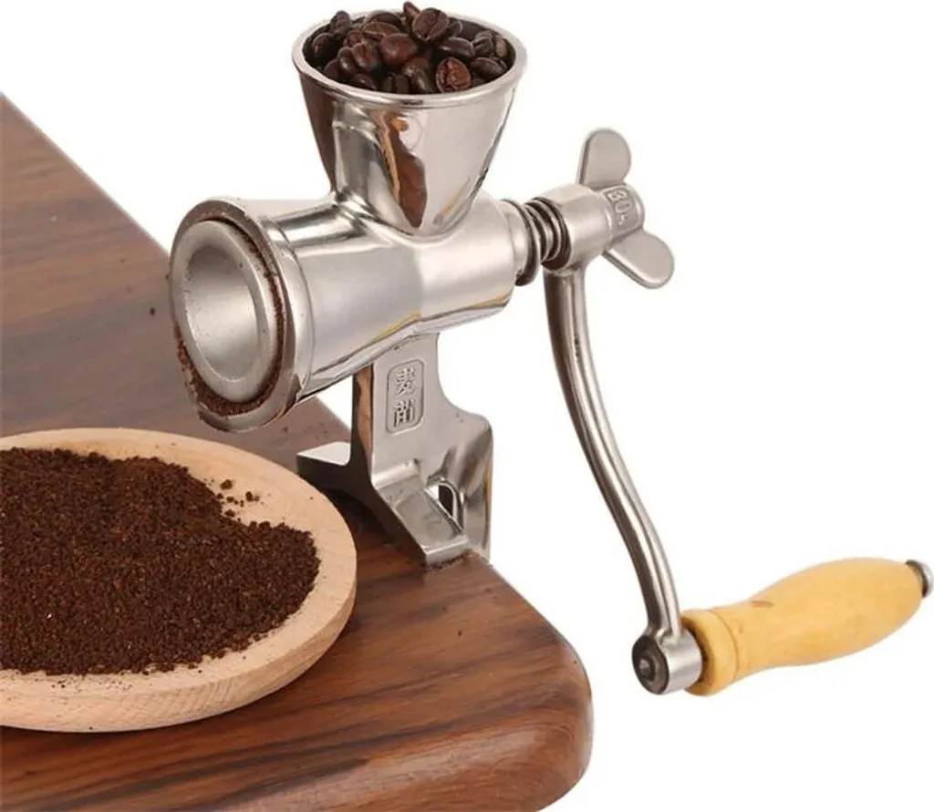 Moulin à café et noix manuel en acier inox - Finesse de mouture réglable