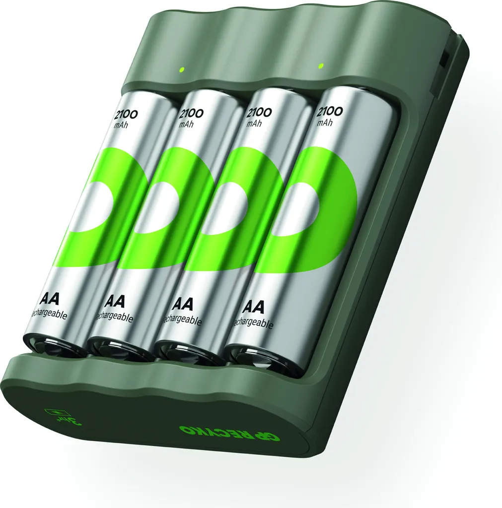 Chargeur de Piles AA et AAA GP Everyday B441 incluant 4 accus 2100mAh