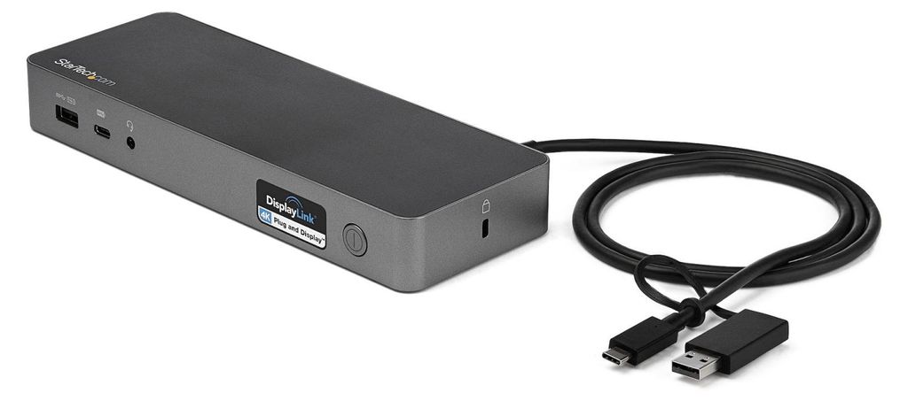StarTech.com USB-A & USB-C Docking station - Hybrid Universal Laptop Dockingstation für zwei Monitoren 4K60Hz HDMI & DP - USB 3.1 Hub, GbE - 60W P...