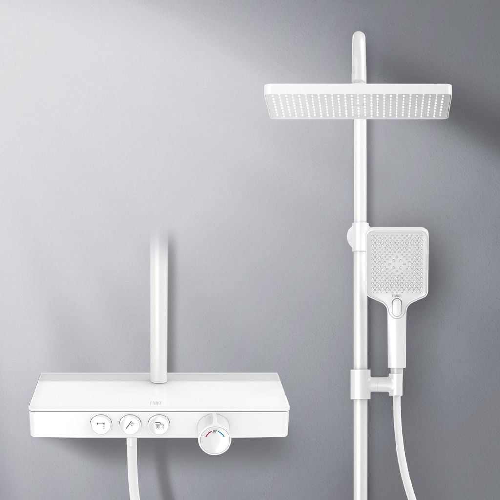 EMKE Système de douche avec thermostat tablette en verre Image du produit 