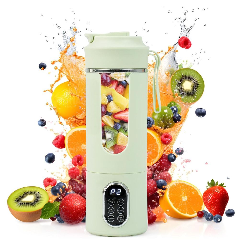 OKWISH Entsafter, Tragbarer Mini Smoothie Maker, USB wiederaufladbarer Mixer Becher, leistungsstarker Personal Blender für Obst & Gemüse, kompakt...