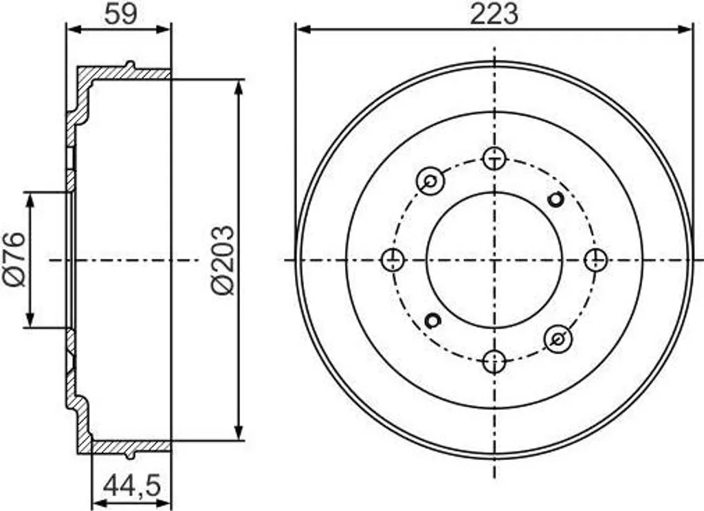 Tambour de Frein Bosch 0 986 477 234 Arrière pour Elantra et Matrix