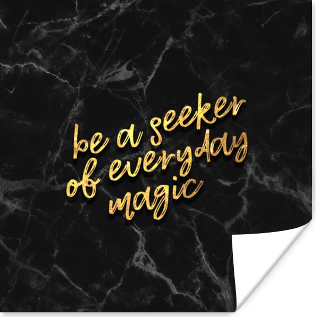 MuchoWow Poster Zitate - Magie - Gold - Marmor 30x30 cm - Wandposter - Printing