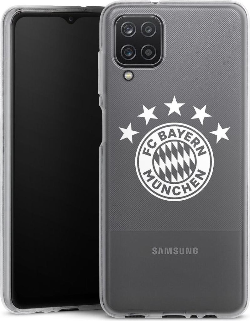 DeinDesign Handyhülle für Samsung Galaxy A12 Silikon Hülle Case Smartphone Schutzhülle FC Bayern München FCB transparent