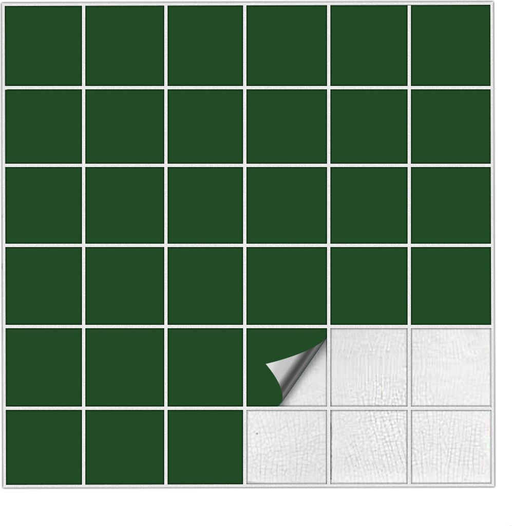 Fliesenaufkleber Für Bad, Küche etc Dunkelgrün 60 matt 7,5 x 7,5 cm 10 Stück