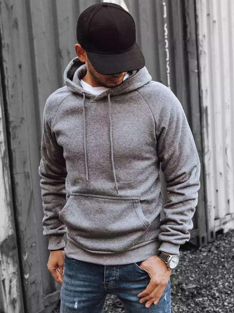 Dstreet Herren-Kapuzenpullover mit Kapuze Anaru dunkelgrau M
