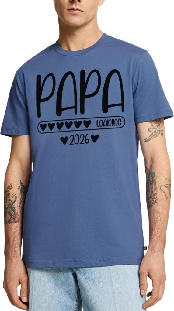 Spreadshirt Papa 2026 loading Männer Premium T-Shirt, 5XL, Taubenblau