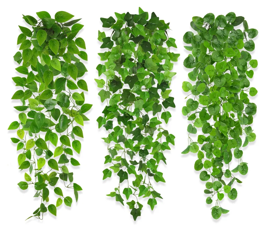 Lot de 3 lierres artificiels tombants 100 cm pour balcon et jardin