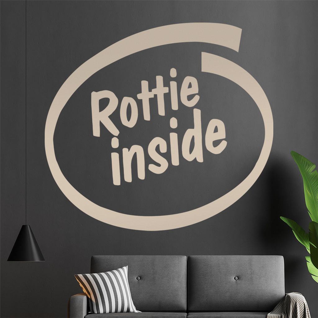 Rottie inside Wandtattoo in 6 Größen - Wandaufkleber Wall Sticker - Dekoration, Küche, Wohnzimmer, Schlafzimmer, Badezimmer