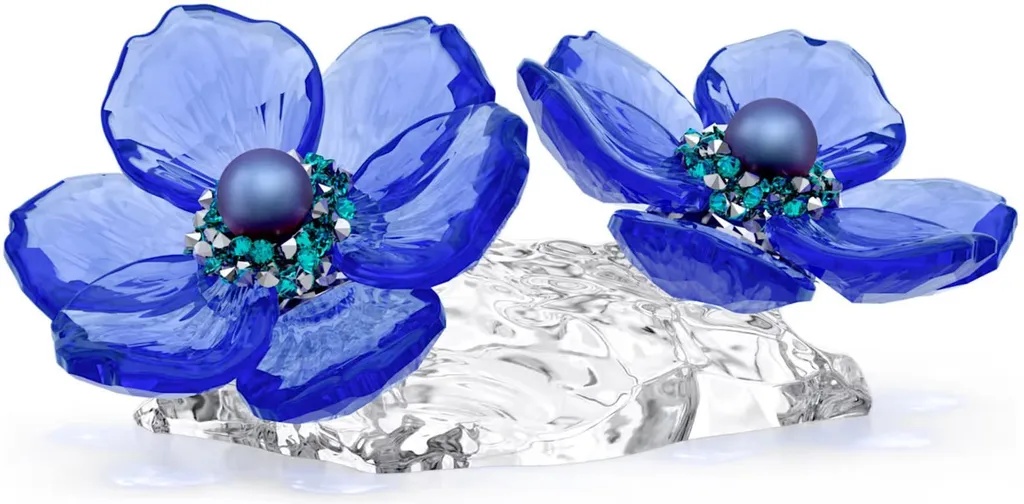 Figurine Décorative Anémone Couronnée Swarovski Idyllia en Cristal