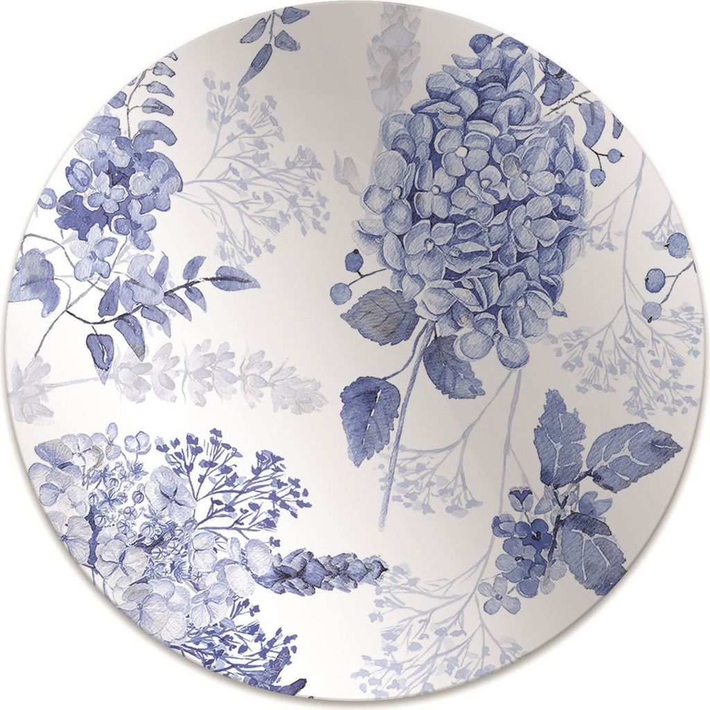 Rundmatte - Stuhlunterlage Bürostuhlunterlage - Rund Ø 100 cm - Bodenmatte - Fußmatte - Blaue Hortensie