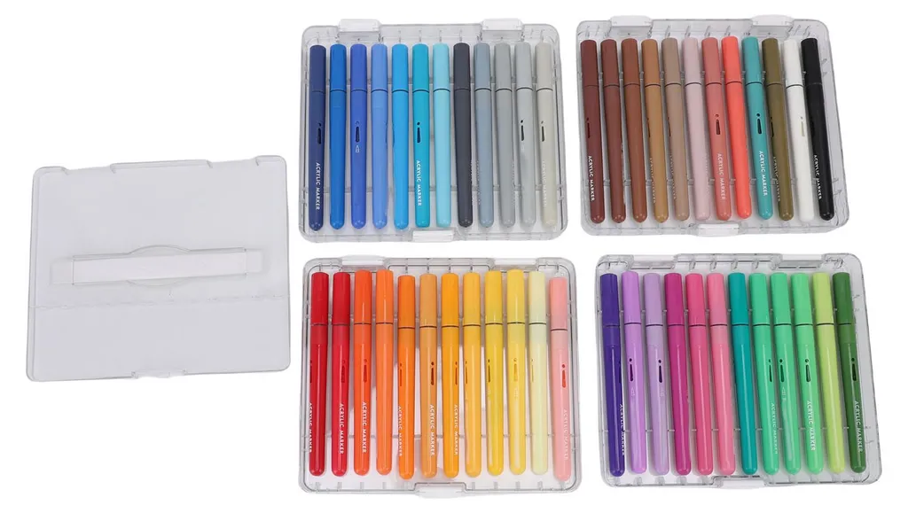 Crayons acryliques séchage rapide 48 couleurs pour projets DIY et art