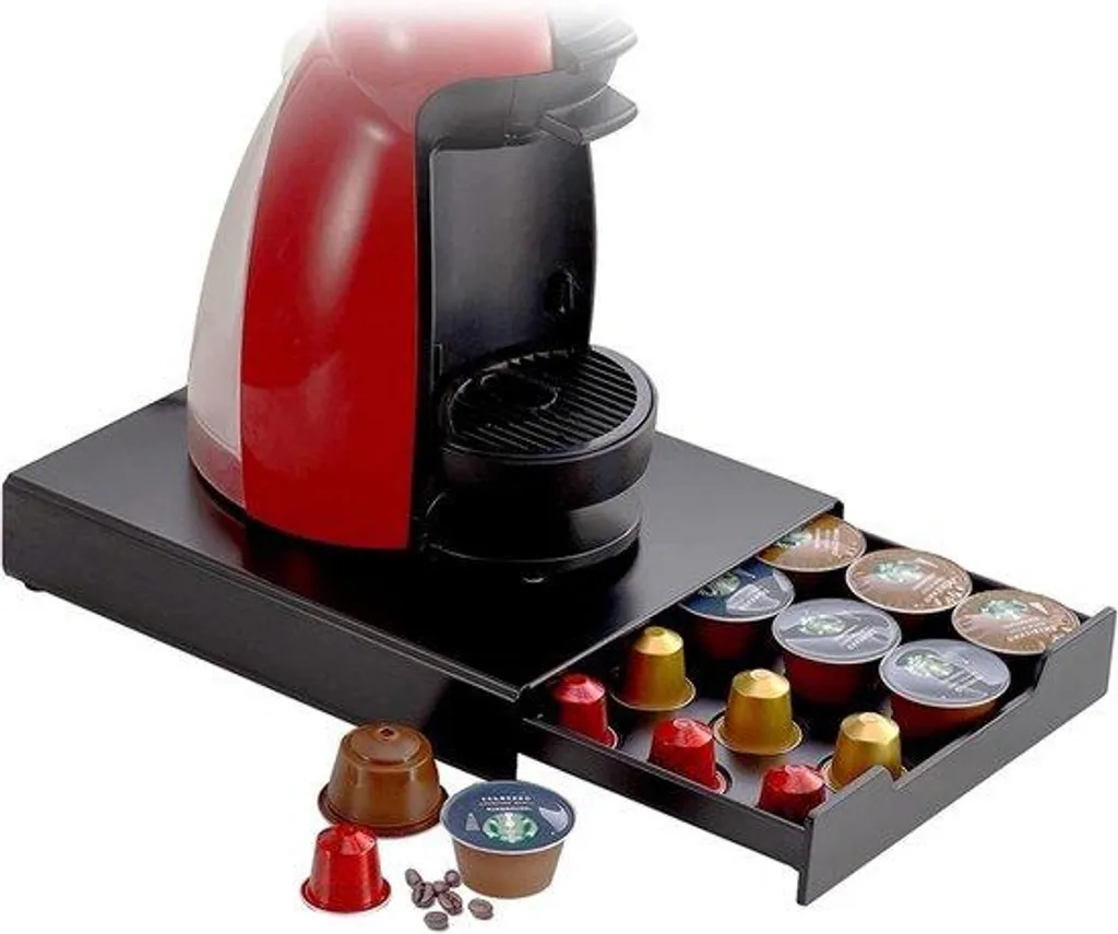 Support Capsules Nespresso Noir pour Machine à Café - Capacité 20 Dosettes