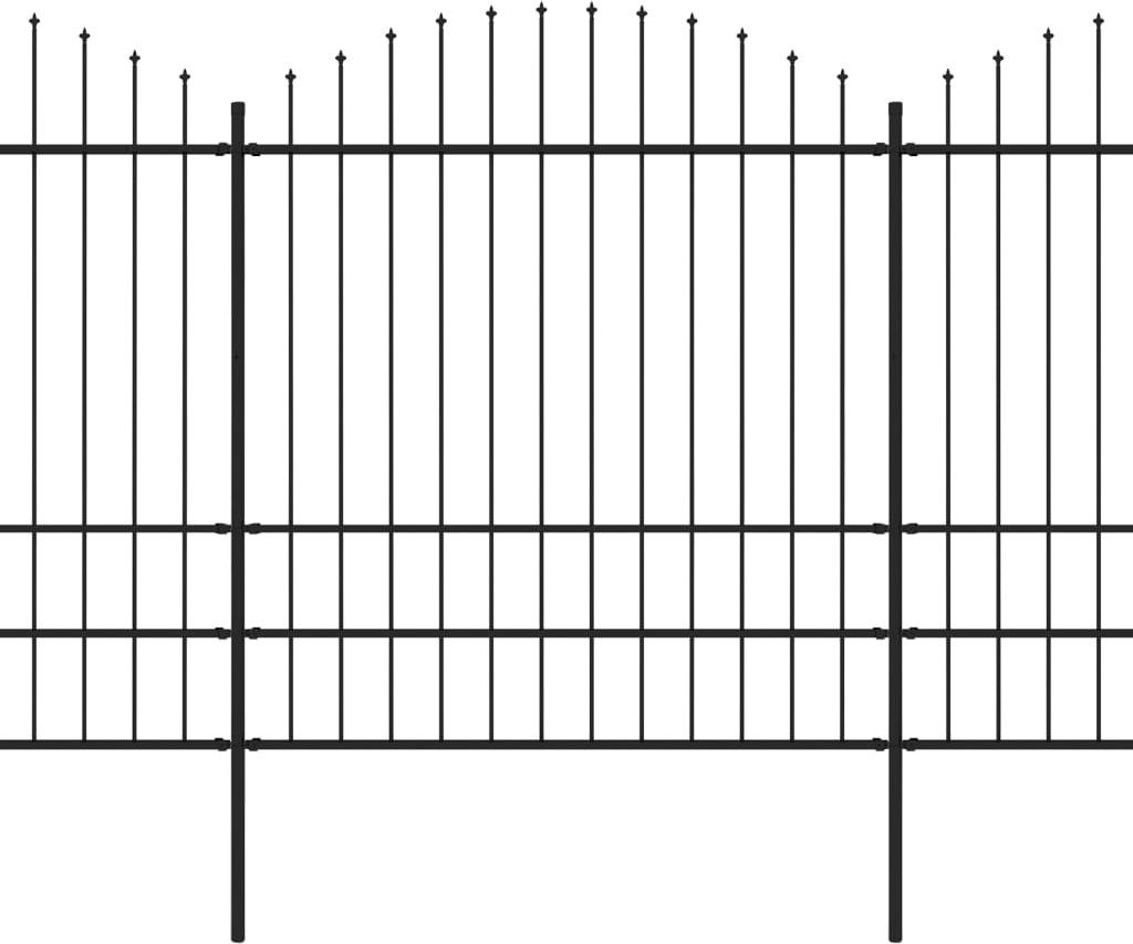 vidaXL Gartenzaun mit Speerspitze Stahl 1248 x 200 cm Schwarz