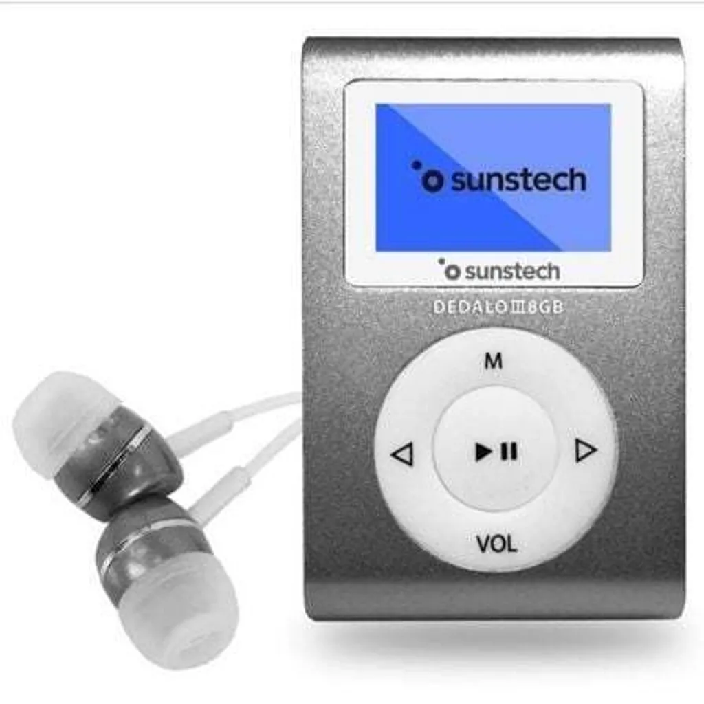 Lecteur MP3 8Go Sunstech Dedalo III Gris - Baladeur avec Chargeur Secteur