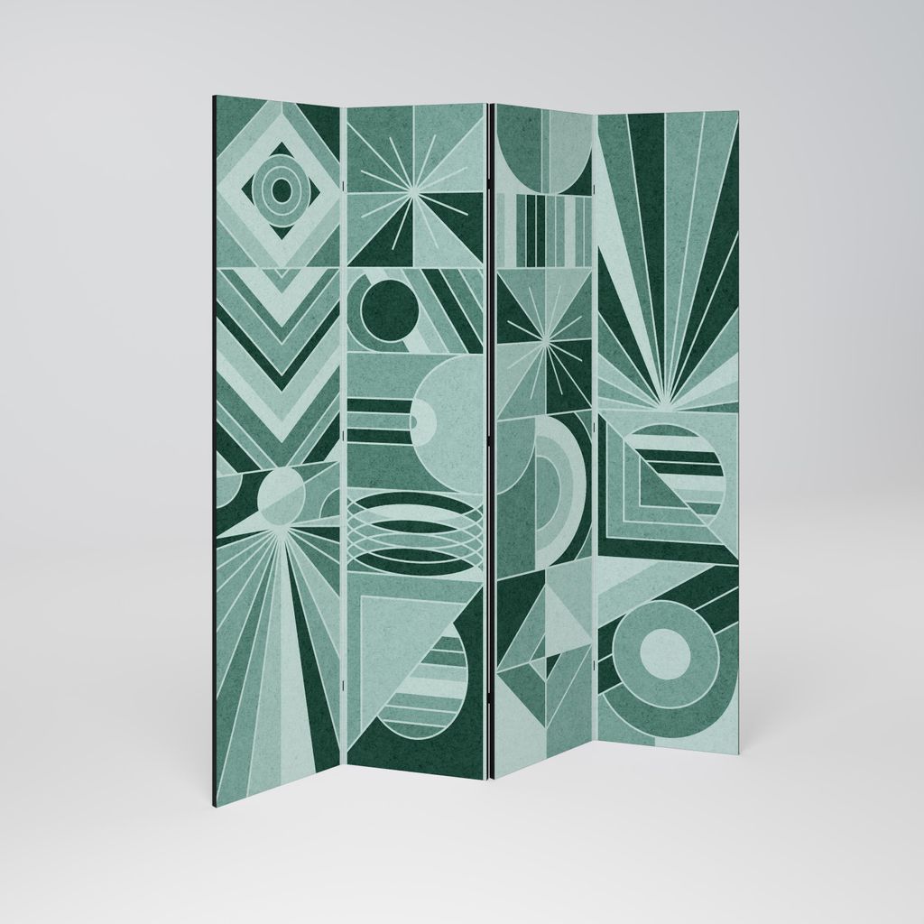 SpaceRebels Paravent Raumteiler - 4-teilig Raumtrenner, Druck 2-Seite - Raumtrenner - Trennwand Wohnung - Room Divider - Spanische Wand Deko Modern...