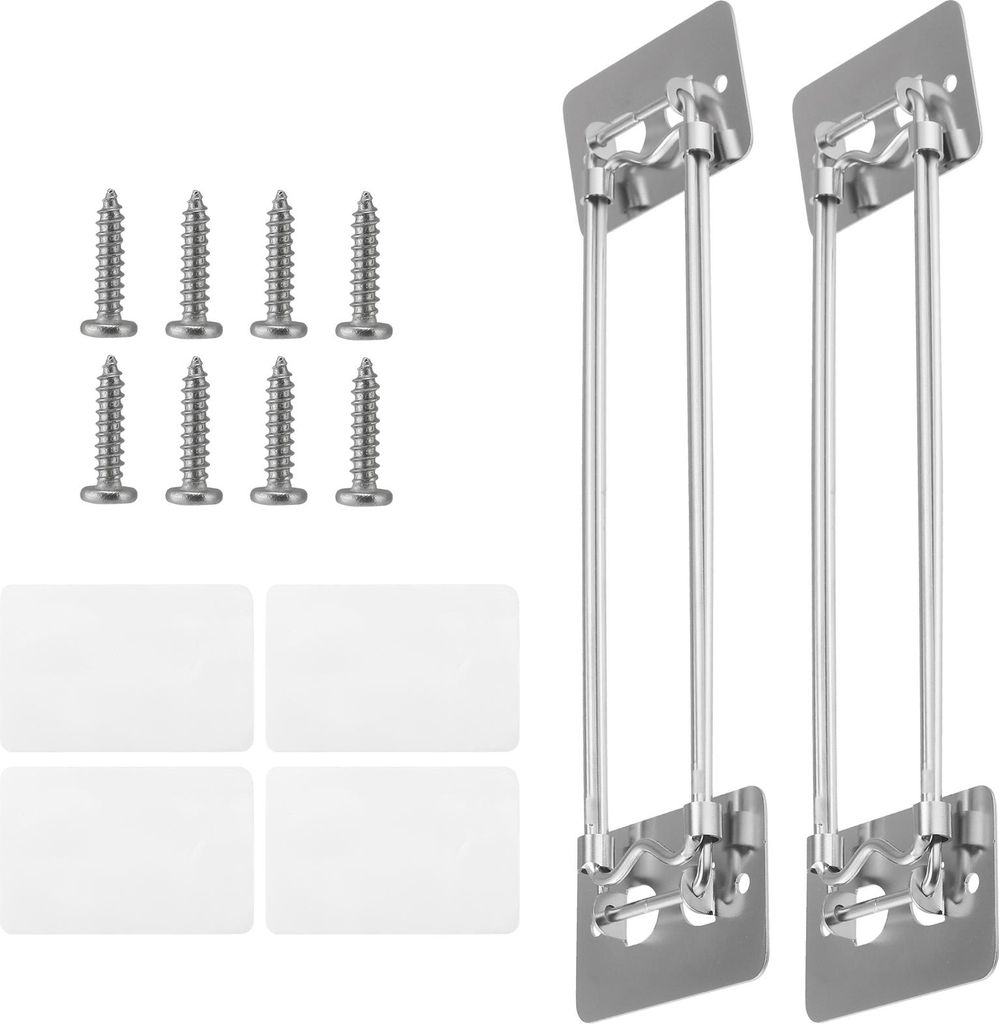 RV Dusche Ecke Lagerung Bar, einstellbare Edelstahl Bad Ecke Lagerung Bar für Camper Travel Trailer, 2 Packungen